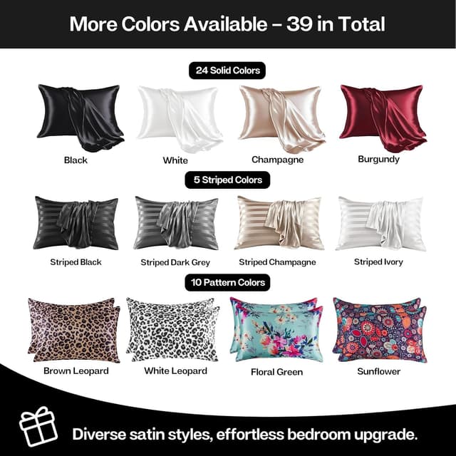 Thumbnail 6 de MR&HM Satin Pillowcase 20x30 Queen 2-Pack