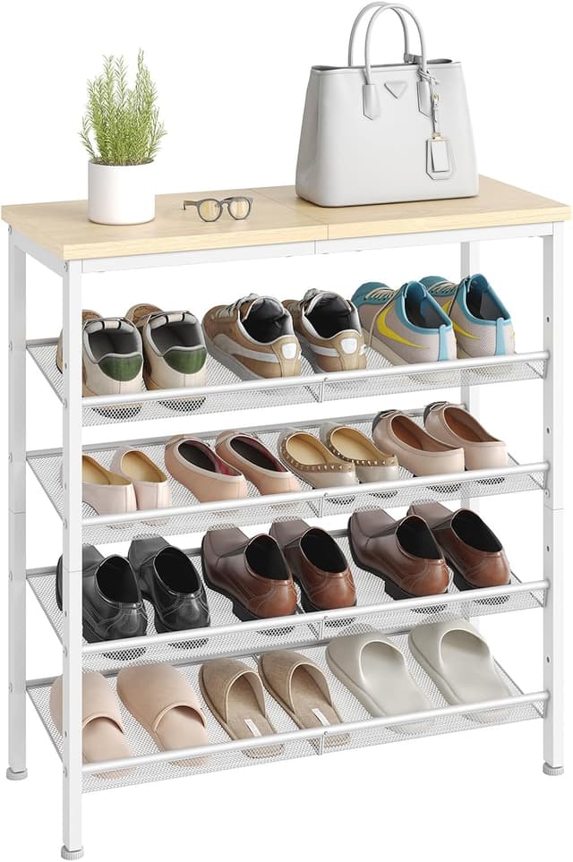 Thumbnail 6 de HOOBRO Étagère à chaussures EWN12XJ01 (5 niveaux) pour 16 à 20 paires, maille métallique réglable