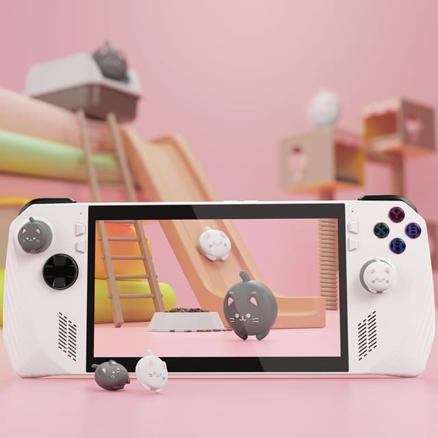 Thumbnail 6 de playvital Cute Thumb Grip Caps for ROG Ally (Silicone) – Cutie Kitty