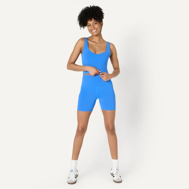 Detalle de Amazon Essentials Femme Débardeur court de sport FormFlex Ultra Doux avec soutien-gorge intégré
