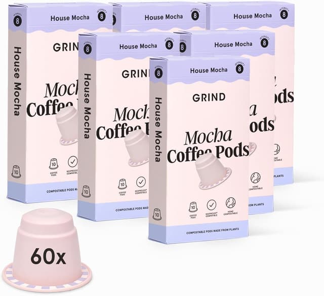 Detalle de Grind Mocha Coffee Pods 60-pack, 100% Arabica