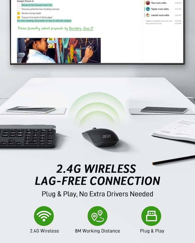 Thumbnail 2 de acer Wireless Mouse 1600 DPI adjustable compact mouse 🖱