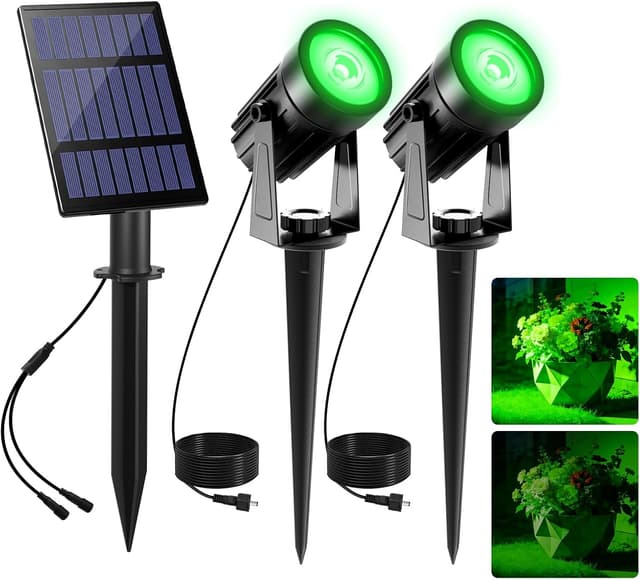 Detalle de CORESLUX solar LED spotlights for outdoor garden uplighting (IP65 waterproof, stake lights)