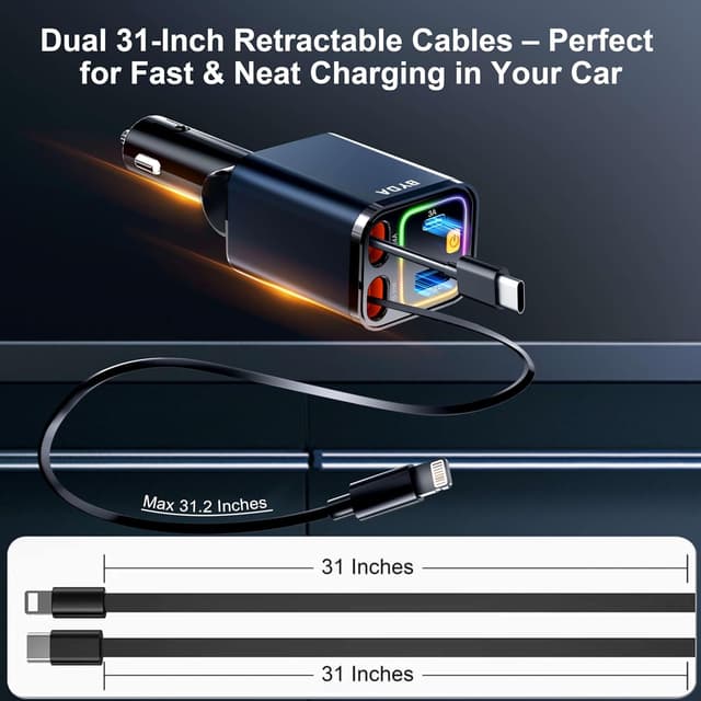 Thumbnail 4 de Chargeur de Voiture rétractable 69 W