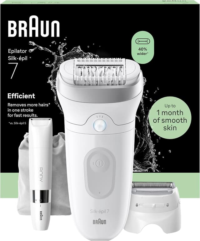 Thumbnail 6 de Braun Silk·épil 7 (7-011) épilateur électrique femme étanche argent, tête large et embout de massage