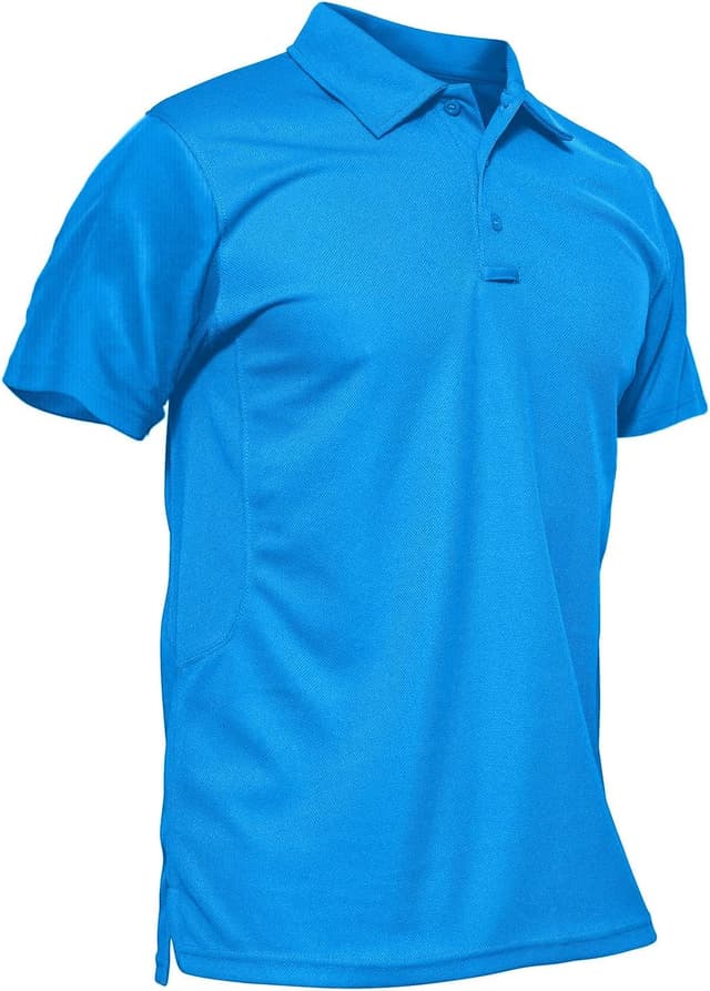 Detalle de Polo KEFITEVD à séchage rapide pour homme (tissu polyester piqué) – manches courtes d’été