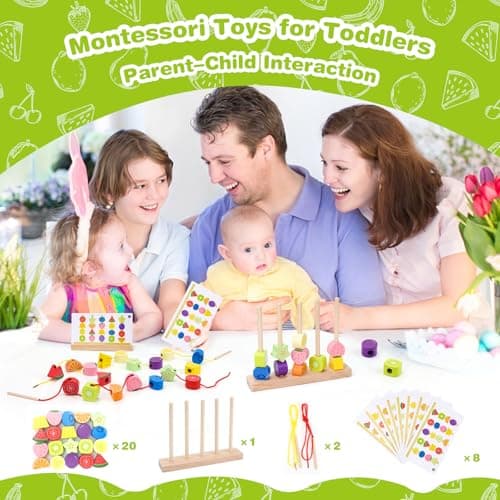 Detalle de GiddyGlow Montessori cuentas de madera 20