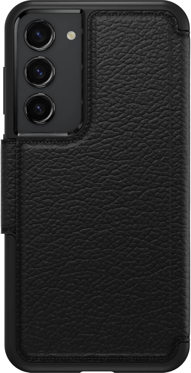Detalle de OtterBox Strada coque à rabat en cuir pour Galaxy S23+ avec porte-cartes et protection antichoc (noir)