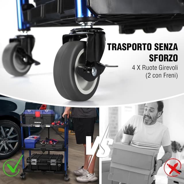 Thumbnail 4 de WORKPRO Carrello pieghevole 3 livelli 32 kg ðŸ›