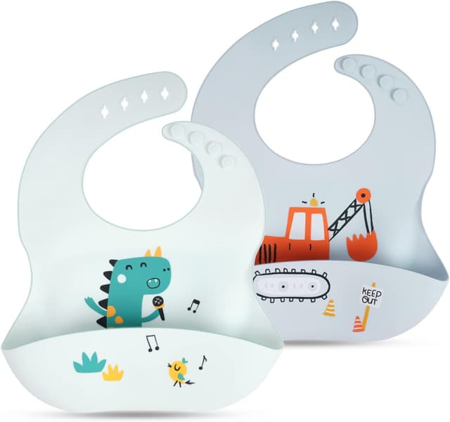 Detalle de Vicloon Silicone Baby Bib 6‑Position Adjustable