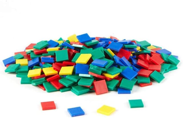 Detalle de hand2mind Plastic Square Color Tiles 400 🎲