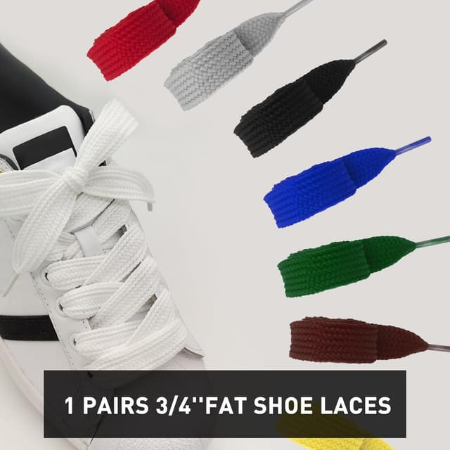 Detalle de UamGlsob 20mm Extra Wide Flat Chunky Shoelaces for Adidas Campus 00s