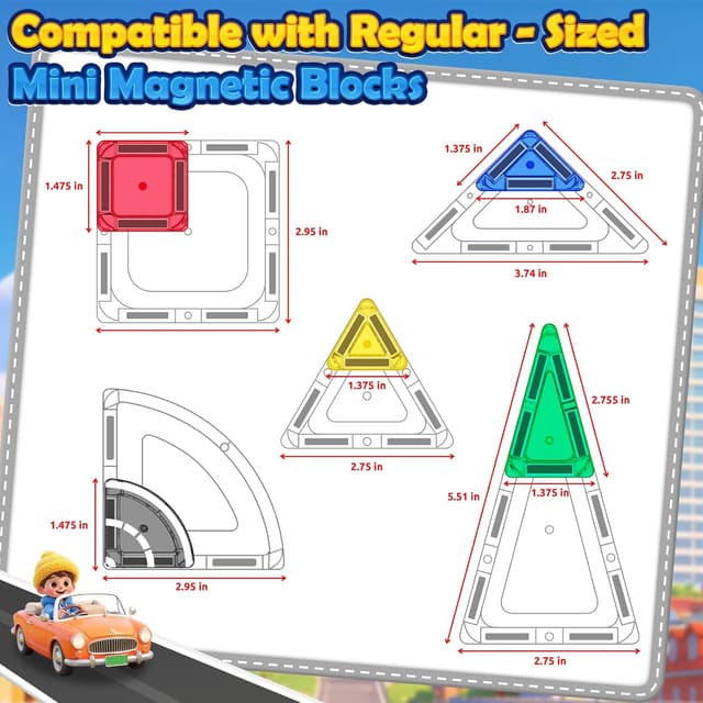 Detalle de ORZbb Mini Magnetic Tiles 36-piece set