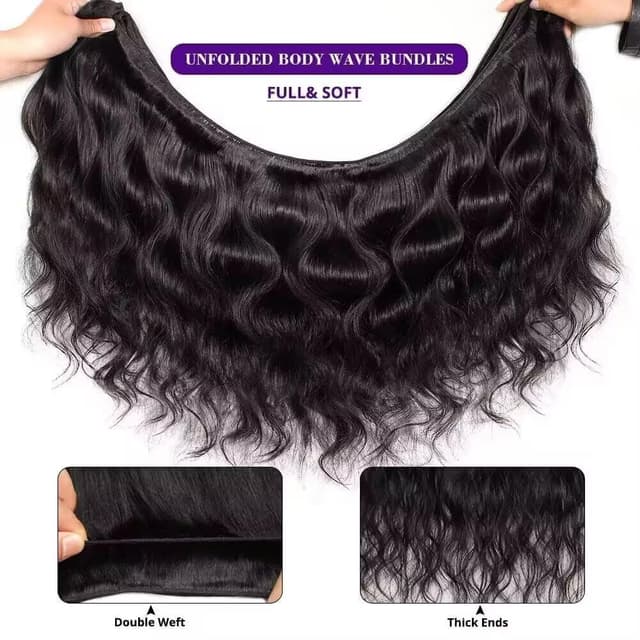 Thumbnail 4 de 12A Human Hair Bundles 20โ26 Inch Body Wave Hair Extensions ๐โ