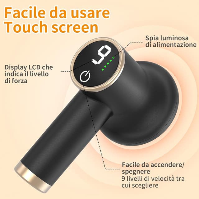 Detalle 2 de TJXVX Massaggiatore Elettrico Anti-cellulite Senza Fili nero, 9 velocità e 8 testine