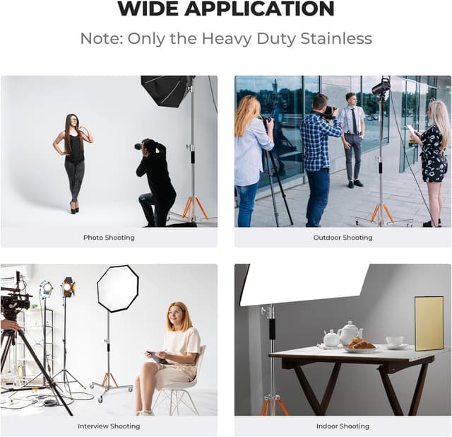 Thumbnail 6 de K&F CONCEPT Heavy Duty Light Stand with Casters (10.5ft/320cm Adjustable Tripod)