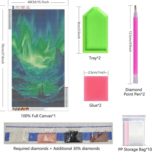 Thumbnail 2 de ZHUMUTO Diamond Painting 40x70 Aurora A