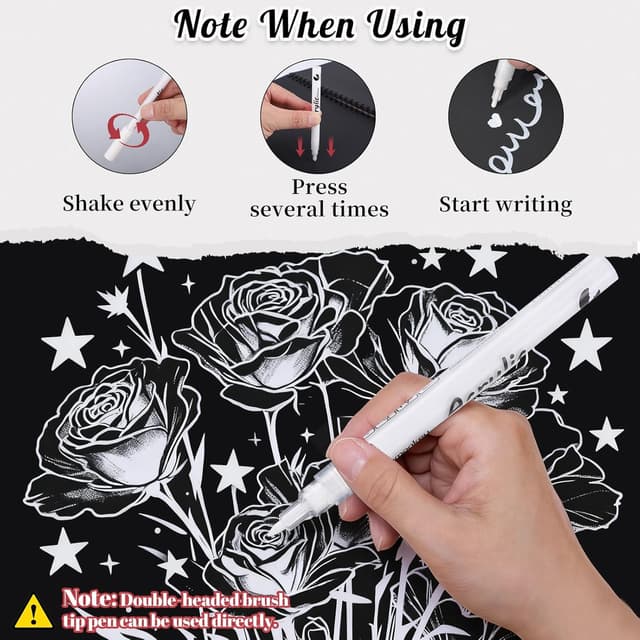 Detalle de Thboxes 6 Stück Weiße Acrylic Marker 6er Set