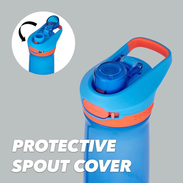 Detalle de Contigo Jessie Autopop – borraccia per bambini 420 ml, a prova di perdite, lavabile in lavastoviglie