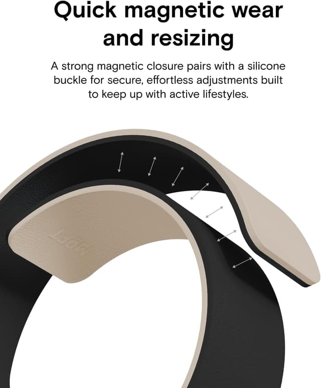 Detalle de MOFT Snap Duo magnetic Apple Watch bands (Duo-Colour) with soft textured silicone