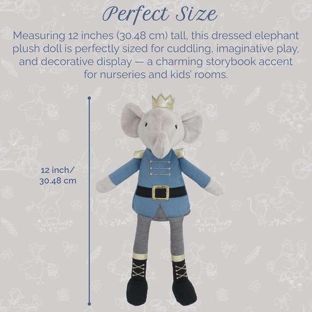 Detalle de MON AMI Prince Earl 12 inch plush elephant