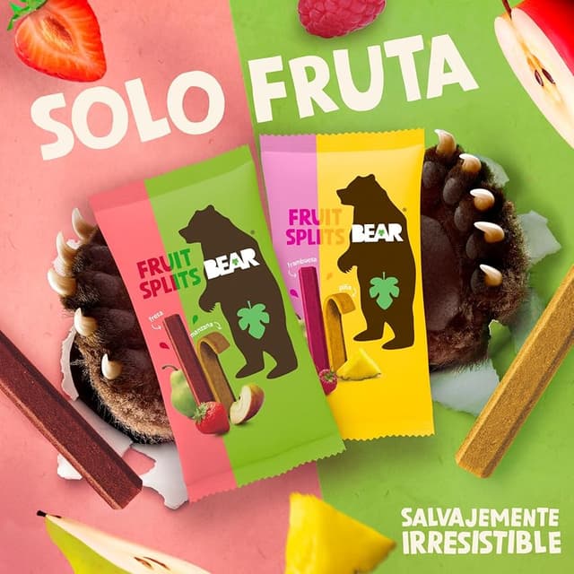 Detalle 2 de BEAR Fruit Splits Snacks Naturales 🍎 20 Sobres de 20g