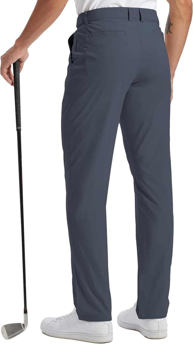 Detalle de Lightweight Quick-Dry Anti-Slip Men’s Golf Pants with Stretch & 4 Pockets (30/32/34) Mens Work Dress Slacks