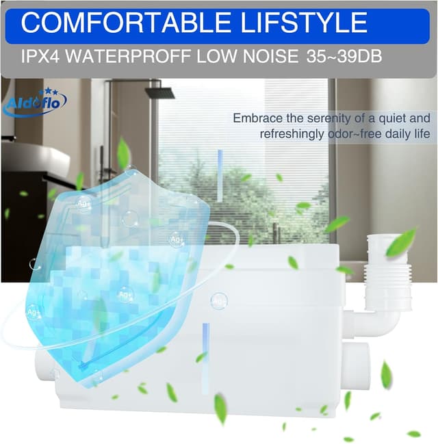 Detalle de AidoFLO 400W macerator pump for sinks, basins, showers & baths