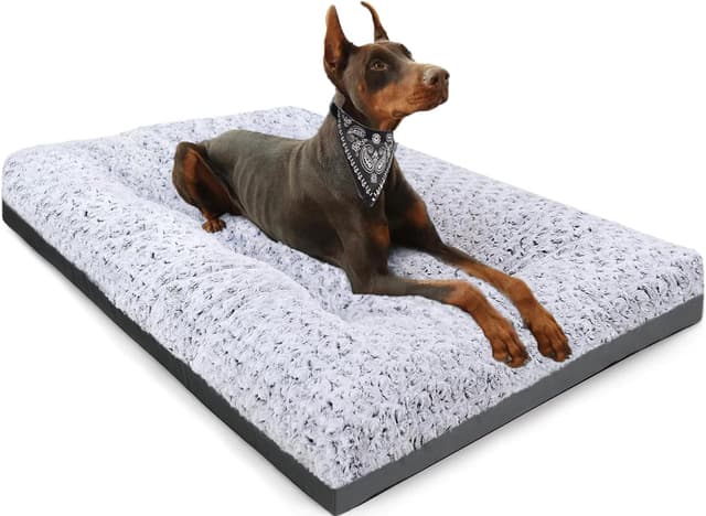 Thumbnail 6 de POCBLUE Deluxe Washable Dog Bed & Crate Mat (29"x19"), Anti-Slip & Waterproof Base, Grey