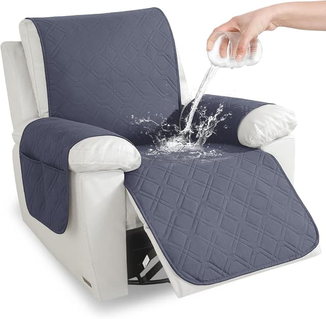 Detalle de YSTELLAA Copripoltrona Relax reclinabile grande, impermeabile, universale a 1 posto (grigio-blu)