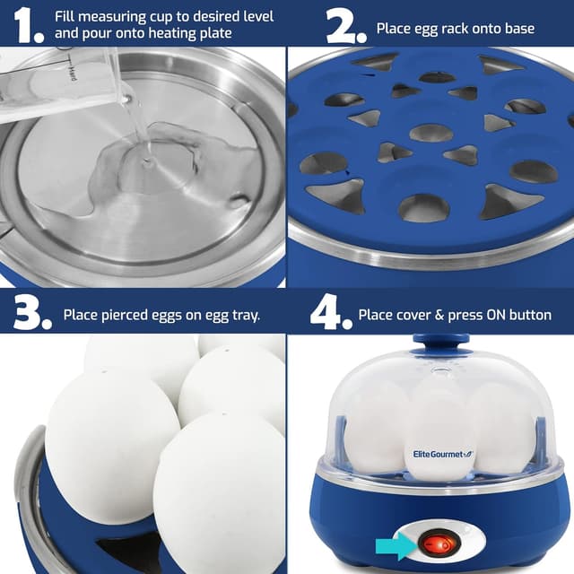 Thumbnail 4 de Elite Gourmet EGC322CBL 7-Egg Egg Cooker