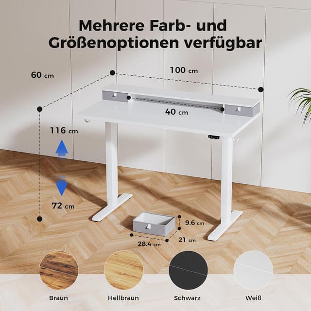 Detalle 2 de Agilestic Höhenverstellbarer Schreibtisch 100×60