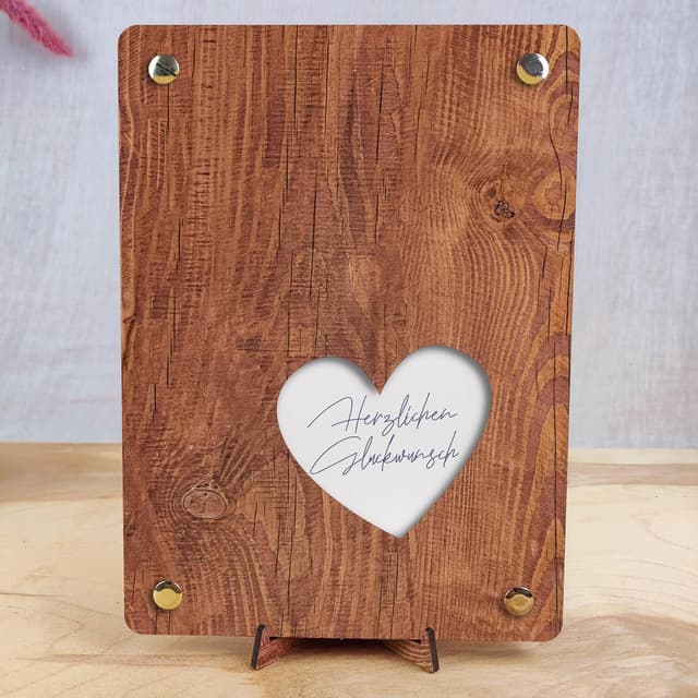 Detalle 2 de Hochzeit Lesbisches Paar XL Geldgeschenk aus Holz