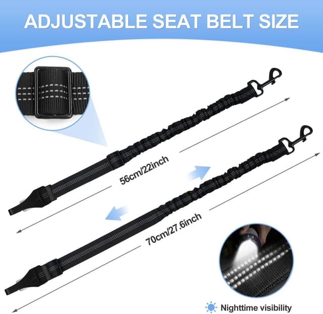 Detalle 2 de Redamancy Dog Seat Belt 56-70cm for Cars