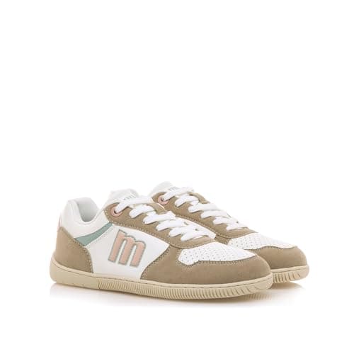 Detalle 2 de MTNG Deportivas Barefoot Mujer Free-Aria 60840/60444 en beige, con cierre de cordones