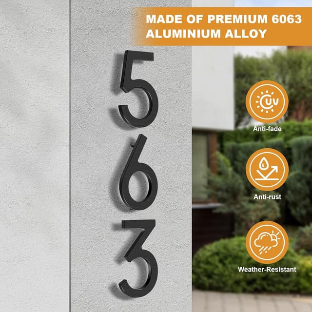 Detalle de Numero civico nero 12,5 cm Yafimea