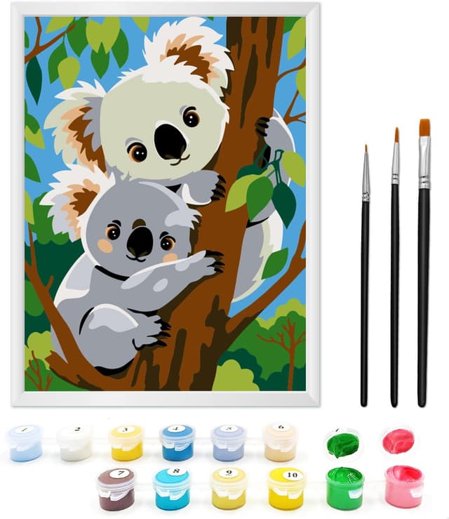 Thumbnail 6 de Zimrobin Malen nach Zahlen ab 5–7 Jahre für Mädchen & Jungen – Löwe (18 x 24 cm) mit Rahmen, 3 Pinseln und Acrylfarben