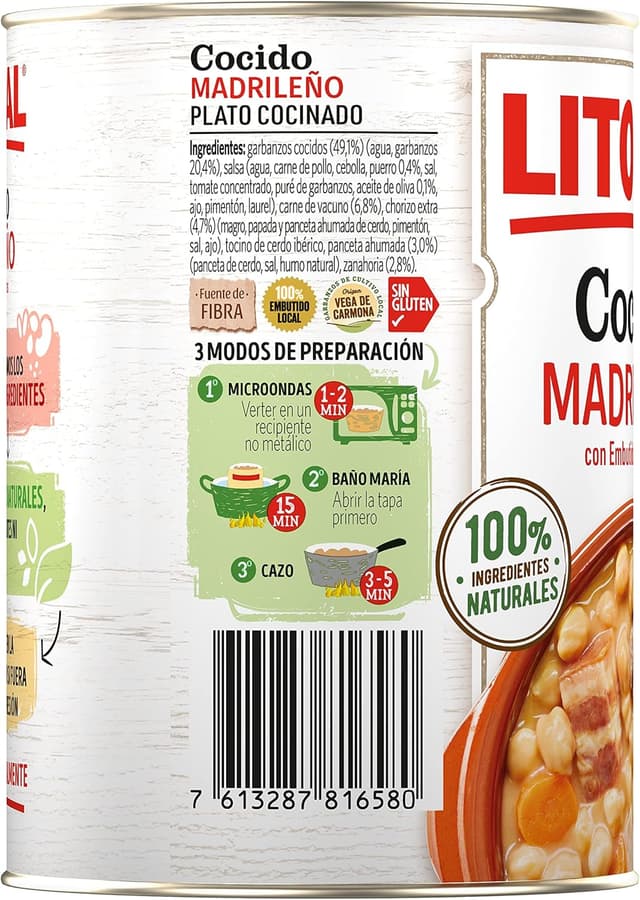 Thumbnail 4 de LITORAL Cocido Madrileño Sin Gluten 6x425g 🥘