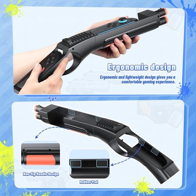 Detalle de FASTSNAIL Shooting Gun für Splatoon 3/2 – Switch 2/1 kompatibler Controller-Adapter für Joy-Con
