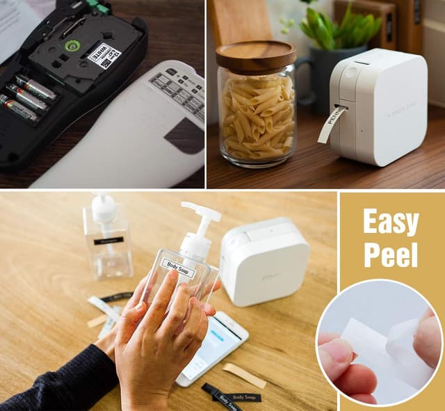 Detalle de 4er-Set kompatibles Brother TZe-231 Etikettenband (12 mm, weiß) – wasser- und ölbeständig für P-touch