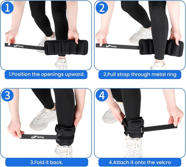 Detalle 2 de Adjustable Ankle Weights Set (1–6 LBS per pair) With Removable Sand Inserts for Women & Men