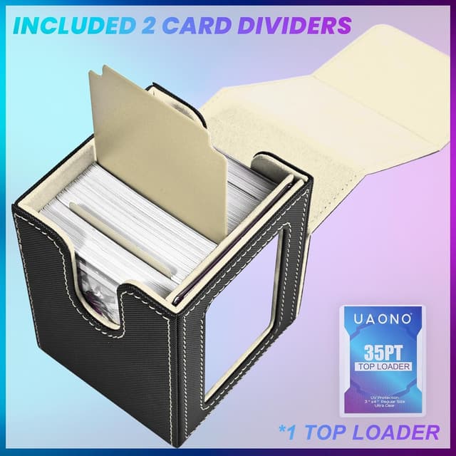 Detalle de UAONO Kartendeck Box für MTG Commander (EDH) inkl. Top Loader, Platz für 100+ doppelt gesleevte Karten
