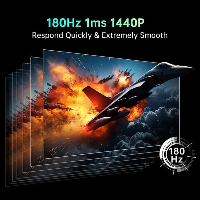 Detalle de KTC 32 Inch Curved VA 1500R 2K QHD 180Hz Gaming Monitor with Adaptive Sync, HDR10