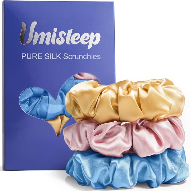 Detalle de Silk scrunchies 22 Momme 3 pack