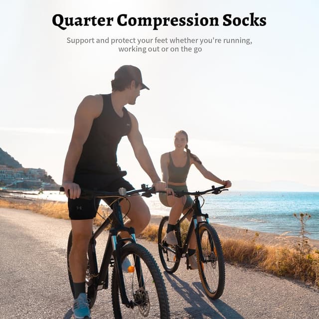 Thumbnail 6 de Compression Running Ankle Socks (6 Pairs) for Men & Women – Quarter Athletic Socks for Running, Cycling, Golf, Work