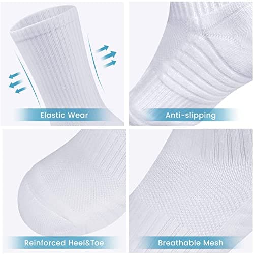 Detalle de TANSTC calcetines altos deportivos de algodón (6 pares) para running, ciclismo y senderismo