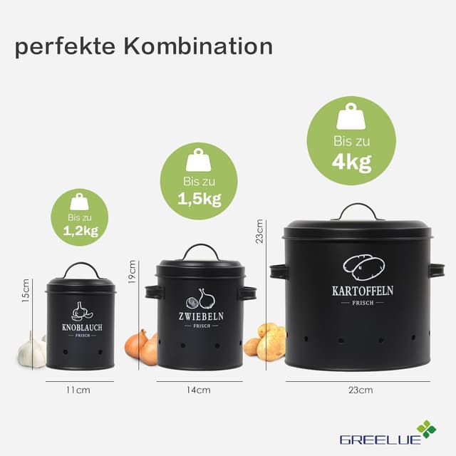 Detalle 2 de GREELUE Premium Kartoffel Aufbewahrungsbox 4 kg
