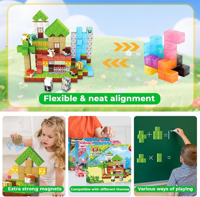 Detalle 1 de Magnetic Blocks 200PCS magnetic building blocks