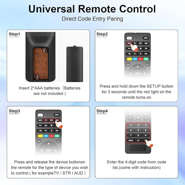 Detalle de Universalfernbedienung für TV-Geräte von Samsung, LG, Sony, Hisense, TCL & Co.