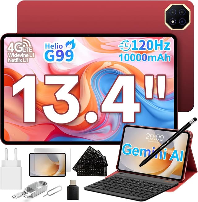 Detalle de TECLAST T65 Plus : tablette 13,4" 120 Hz (Helio G99, 20 Go RAM, double SIM 4G LTE)